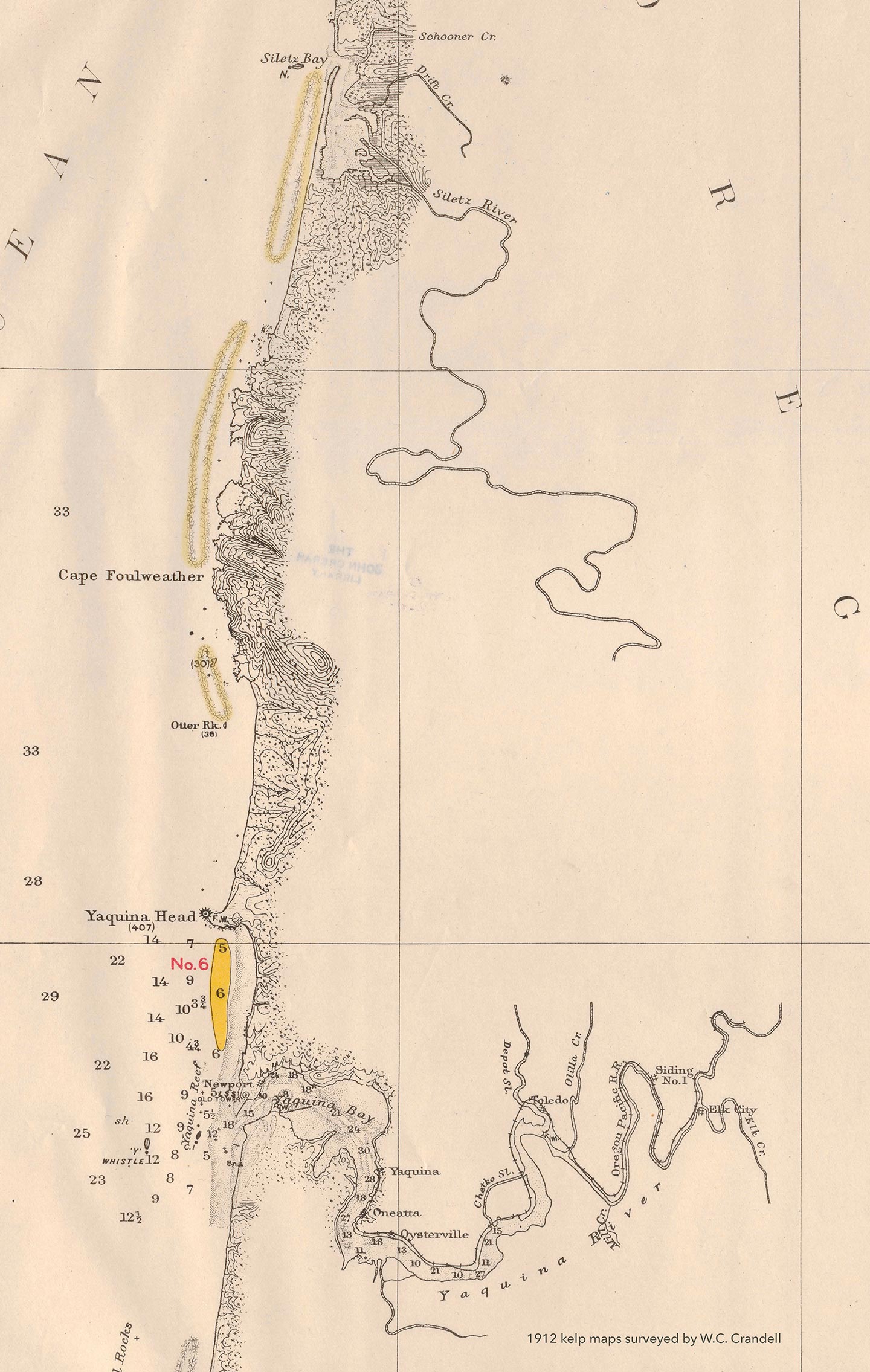 1912 kelp maps showing kelp beds
