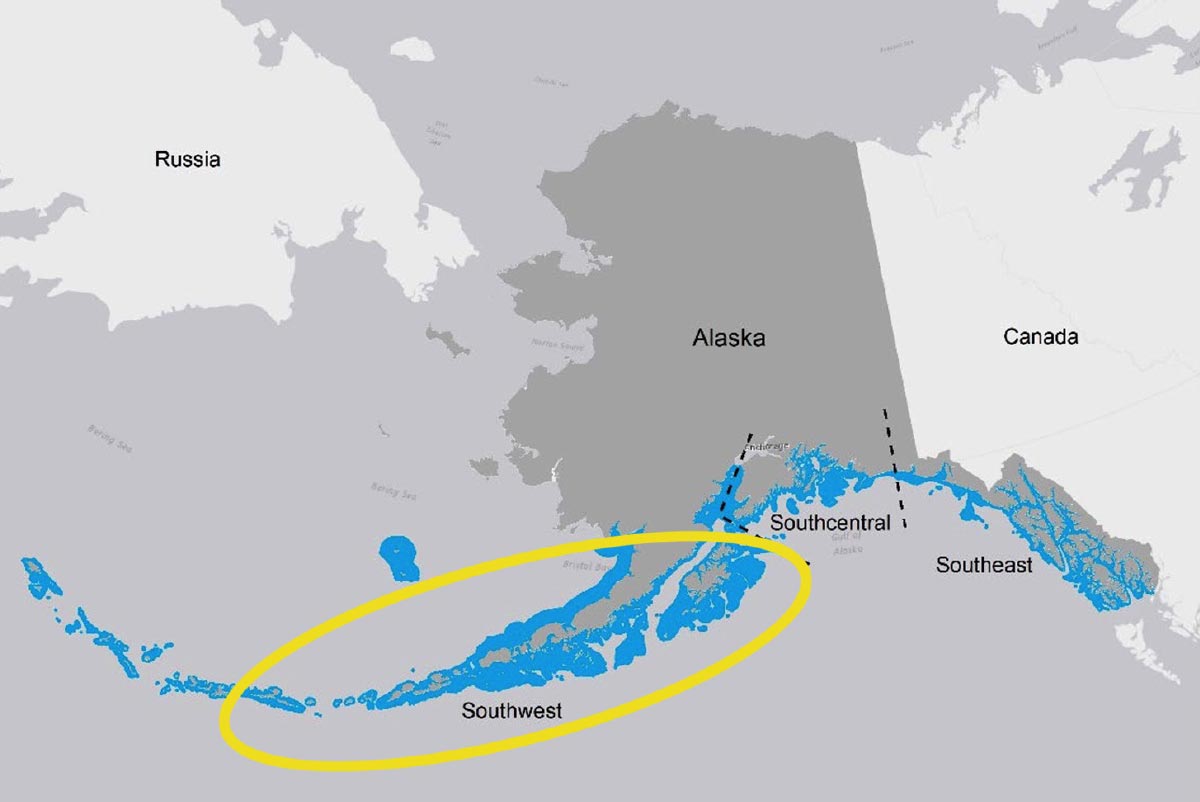 Key map highlighting Southwest Alaska